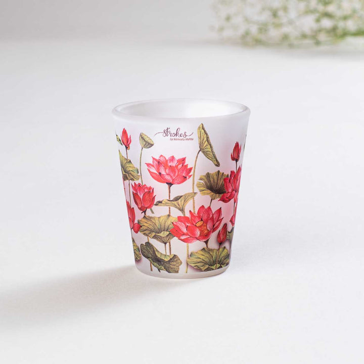 Delicate Print Frosted Shot Glasses I Set of 4