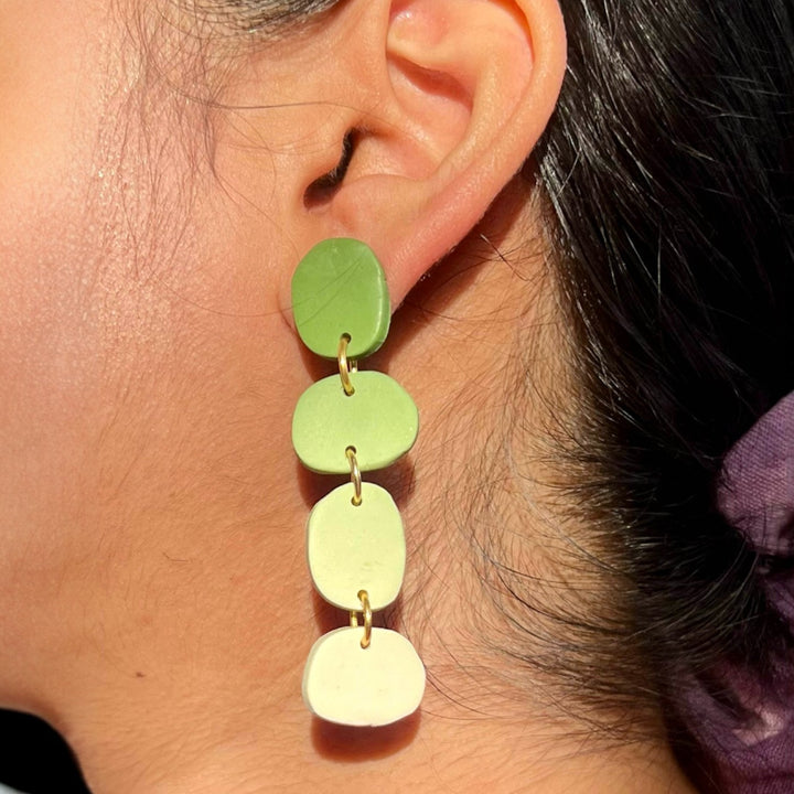 Handmade Polymer Clay Nature Inspired Leaves Design Earrings