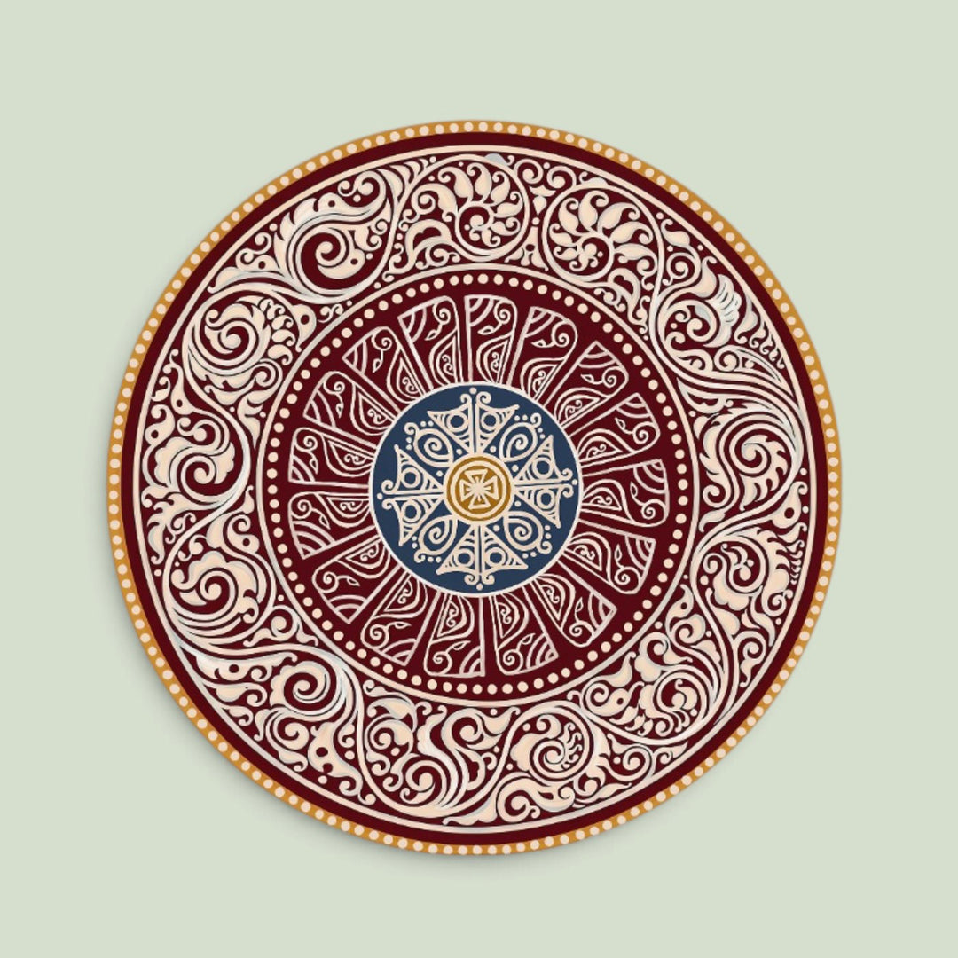 24 Inch | Reusable Handmade Madhobi Fabric Rangoli Mat for Festive Entrance Decor