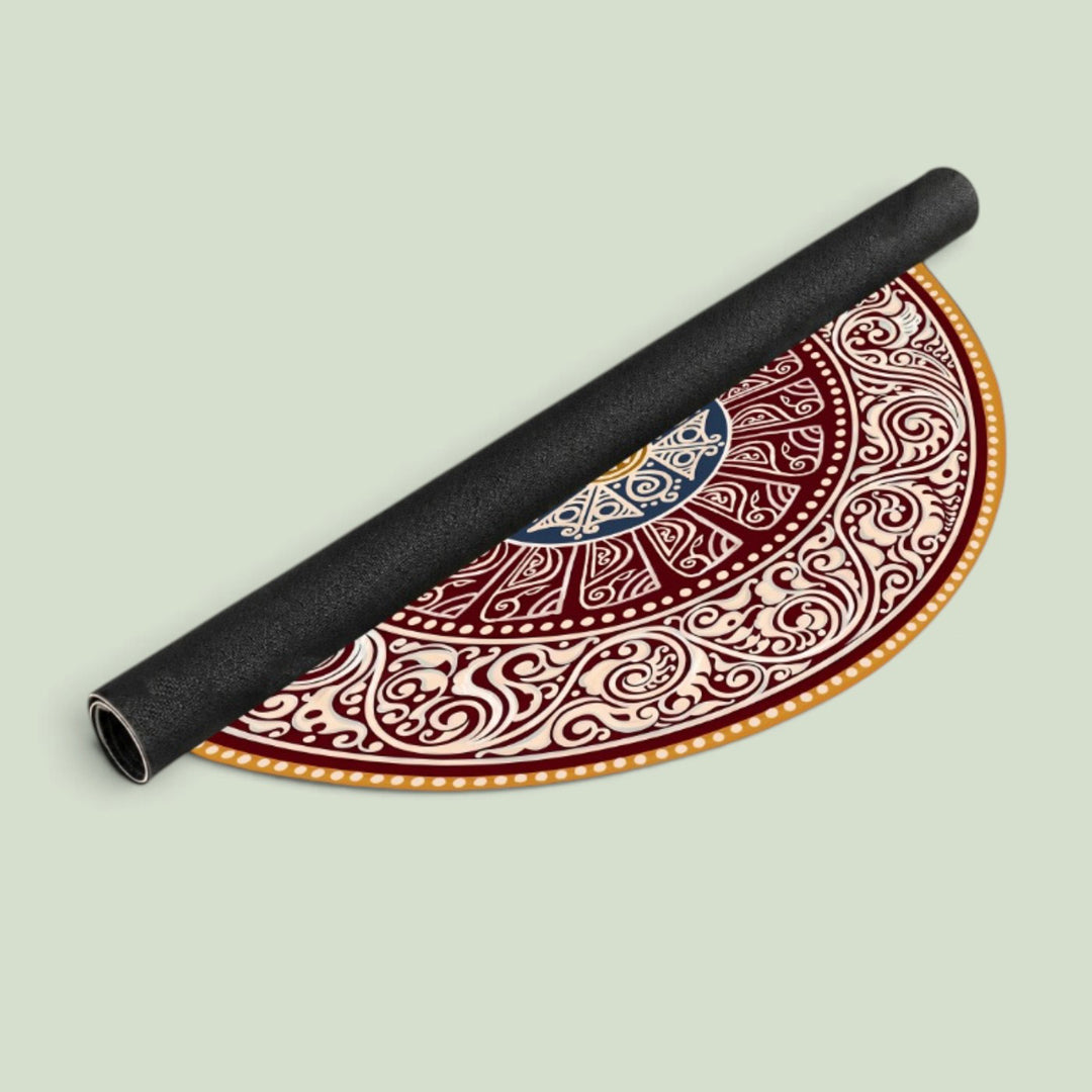 24 Inch | Reusable Handmade Madhobi Fabric Rangoli Mat for Festive Entrance Decor