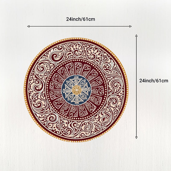 24 Inch | Reusable Handmade Madhobi Fabric Rangoli Mat for Festive Entrance Decor