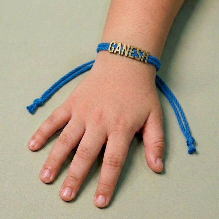 Personalized Handmade Minimalist Name Rakhi With Roli Chawal