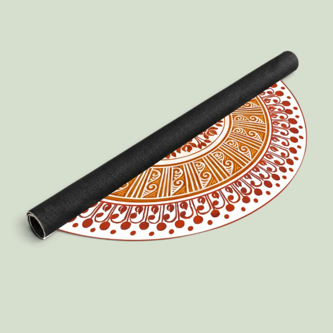 24 Inch | Reusable Handmade Radhachura Fabric Rangoli Mat for Festive Entrance Decor