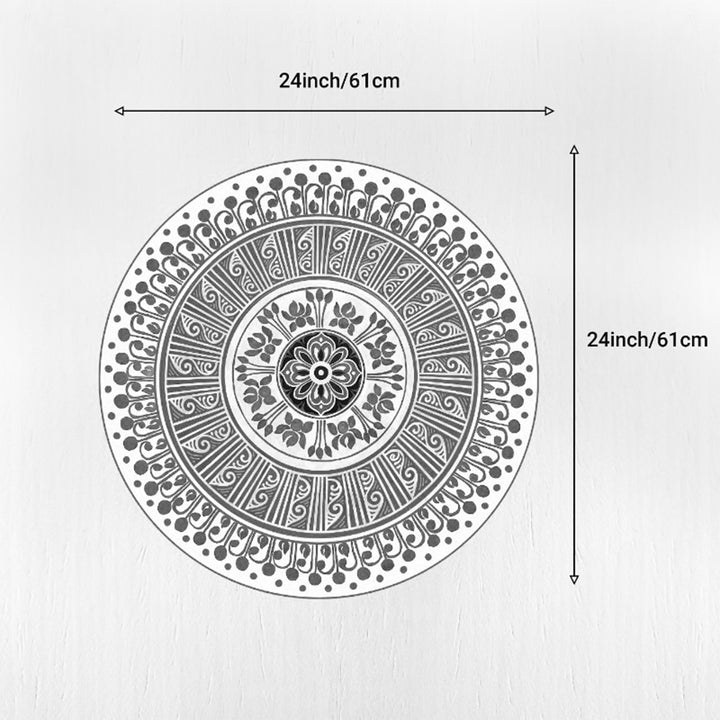 24 Inch | Reusable Handmade Radhachura Fabric Rangoli Mat for Festive Entrance Decor