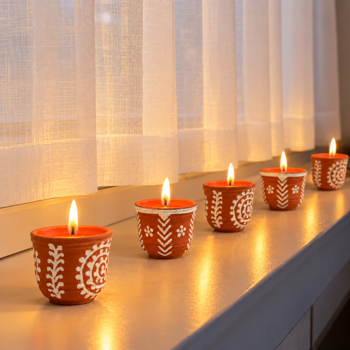 Set of 8 | Handmade Scented Candle With Mitti Kulhad