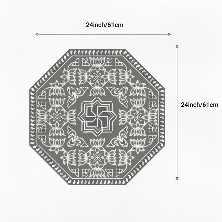 24 Inch | Reusable Handmade Mangalam Fabric Rangoli Mat for Festive Entrance Decor