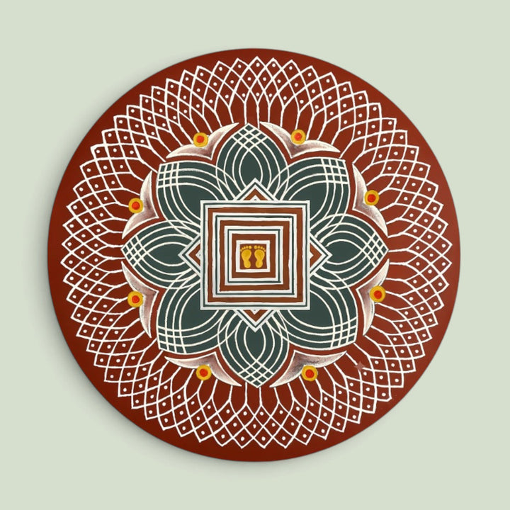 24 Inch | Reusable Handmade Valai Fabric Rangoli Mat for Festive Entrance Decor