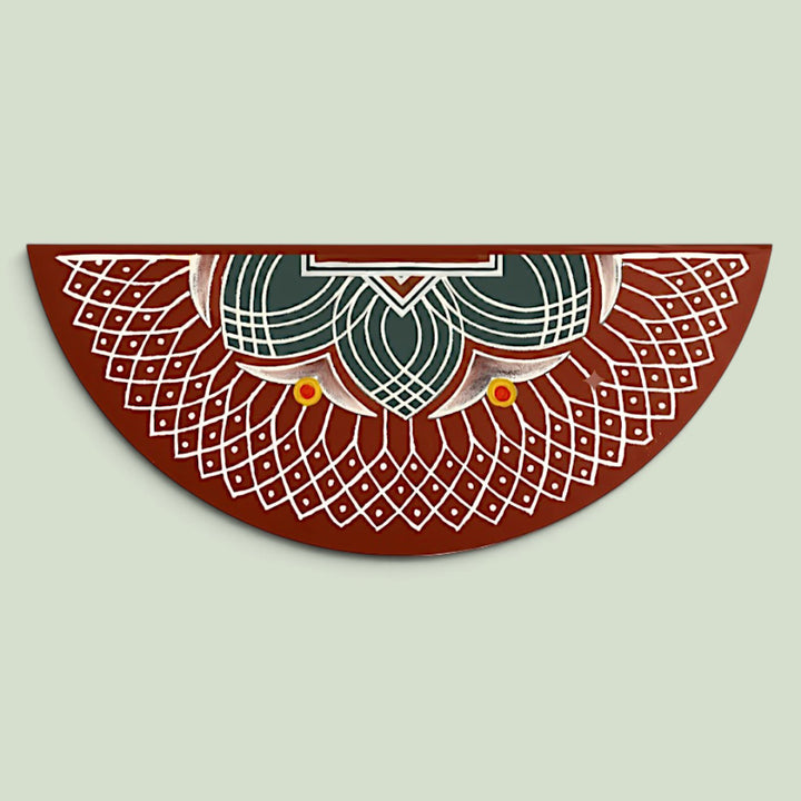 24 Inch | Reusable Handmade Valai Semicircle Fabric Rangoli Mat for Festive Entrance Decor