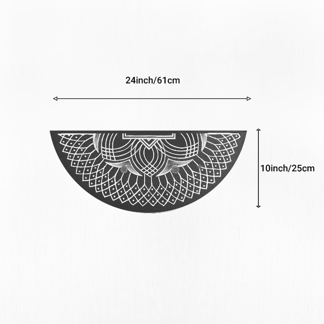 24 Inch | Reusable Handmade Valai Semicircle Fabric Rangoli Mat for Festive Entrance Decor