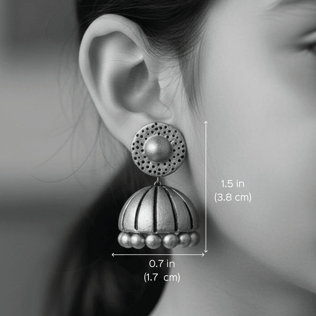 Handmade Golden Dome Terracotta Earrings