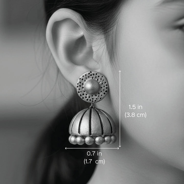 Handmade Golden Dome Terracotta Earrings