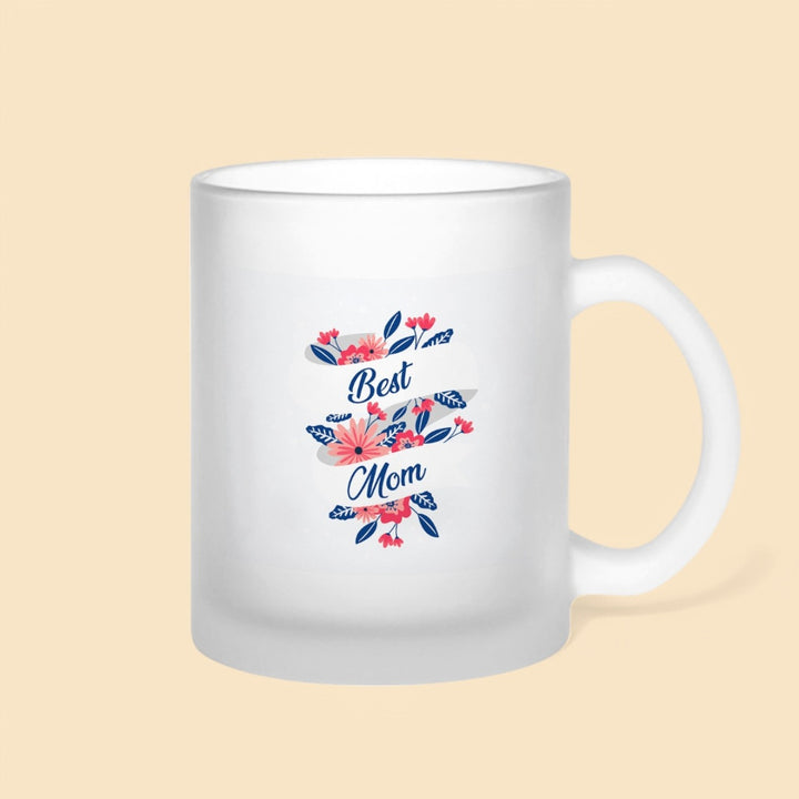 Printed Best Mom Theme Glass Mug