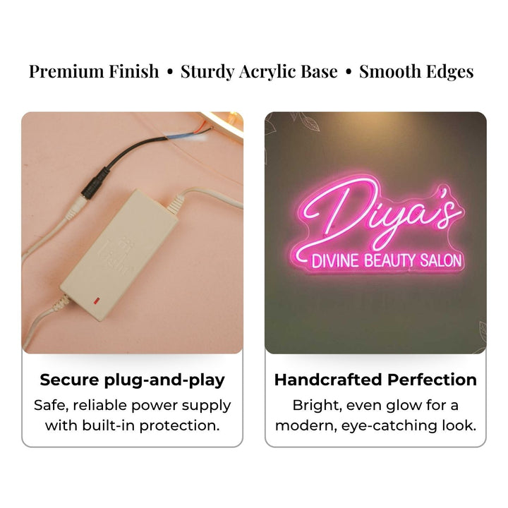 Personalized Beauty Salon Neon Light Sign Board With Name For Studio Decor