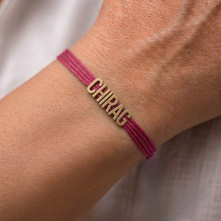 Personalized Handmade Minimalist Name Rakhi With Roli Chawal