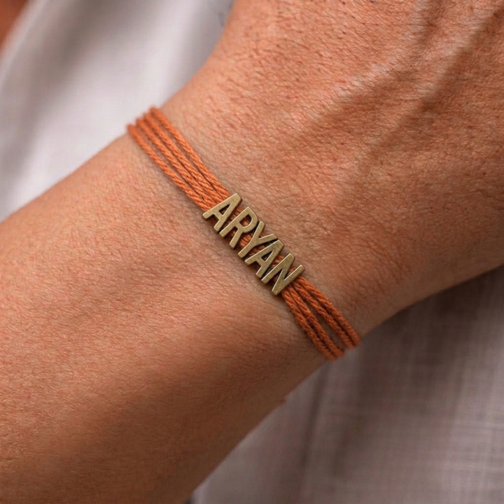 Personalized Handmade Minimalist Name Rakhi With Roli Chawal