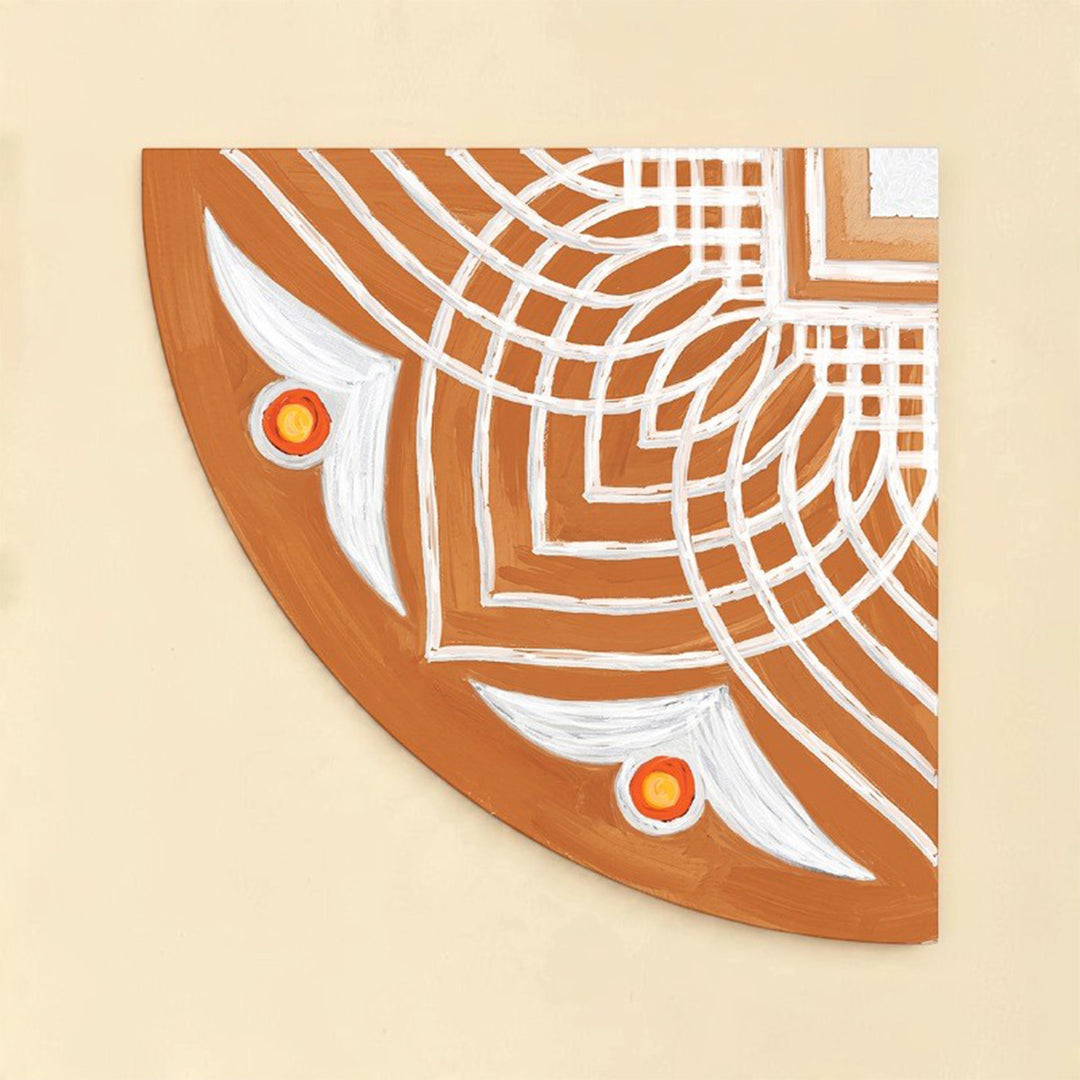 2 pc | 10 Inch | Reusable Handmade Aureya Corner Fabric Rangoli Mat for Festive Entrance Decor