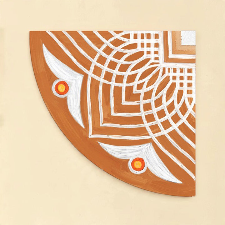 2 pc | 10 Inch | Reusable Handmade Aureya Corner Fabric Rangoli Mat for Festive Entrance Decor