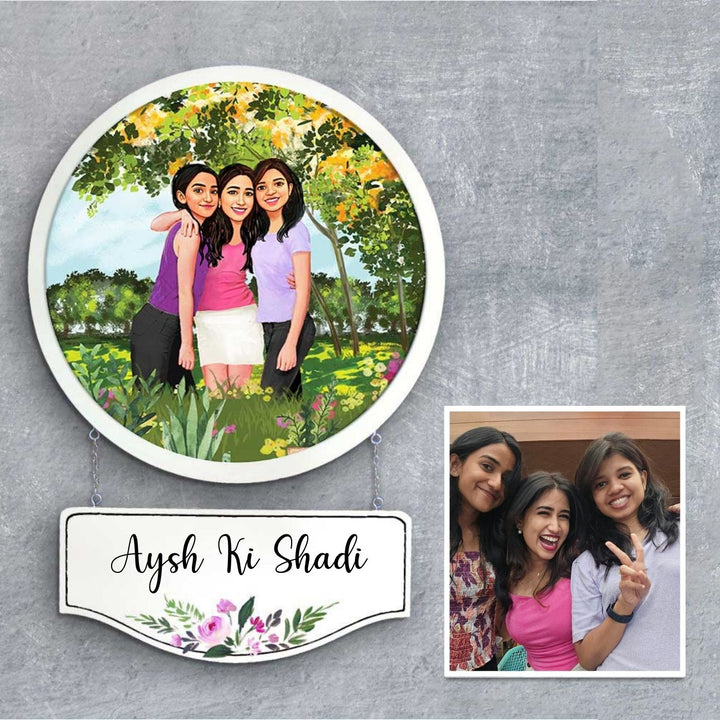 Photo Caricature Hanging Nameplate