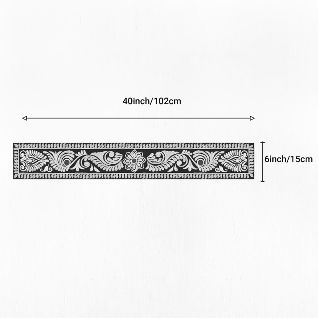 40 Inch | Reusable Handmade Madhobi Strip Fabric Rangoli Mat for Festive Entrance Decor