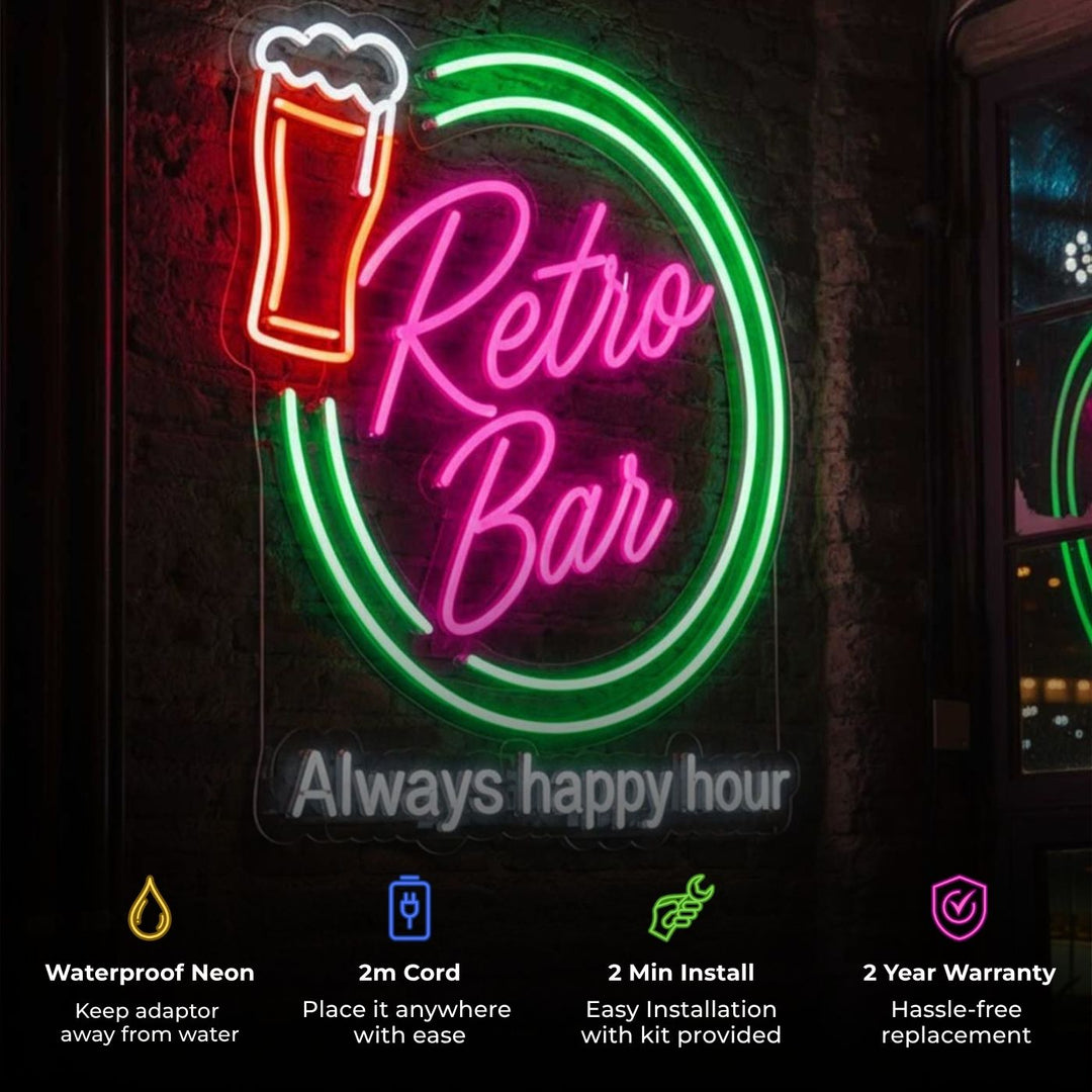 Personalized Photo Bar Neon Light Sign Board With For Lounge Entrance/Decor