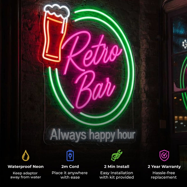 Personalized Photo Bar Neon Light Sign Board With For Lounge Entrance/Decor