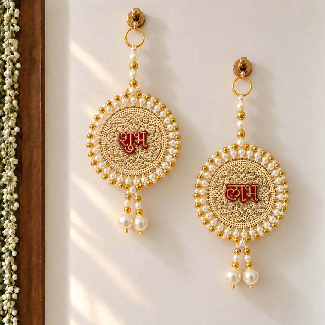 Handmade Kanak Shubh Labh Metal Hanging
