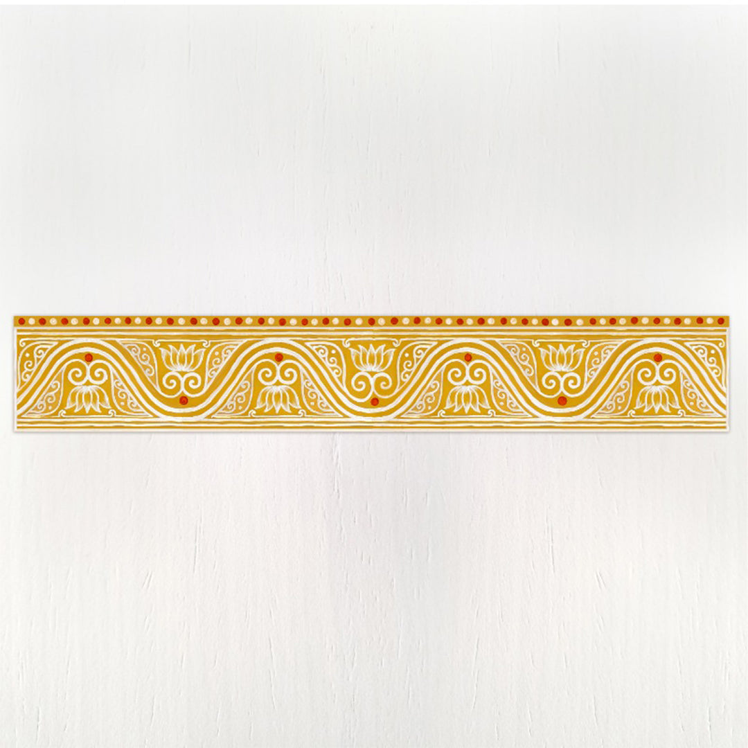40 Inch | Reusable Handmade Mangalam Strip Fabric Rangoli Mat for Festive Entrance Decor
