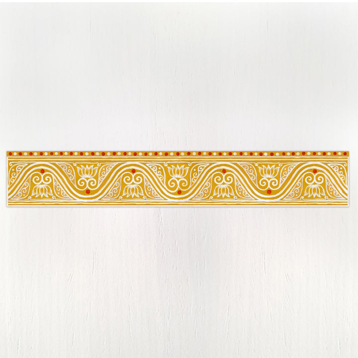 40 Inch | Reusable Handmade Mangalam Strip Fabric Rangoli Mat for Festive Entrance Decor