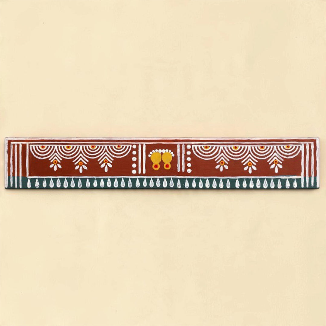 40 Inch | Reusable Handmade Radhachura Strip Fabric Rangoli Mat for Festive Entrance Decor