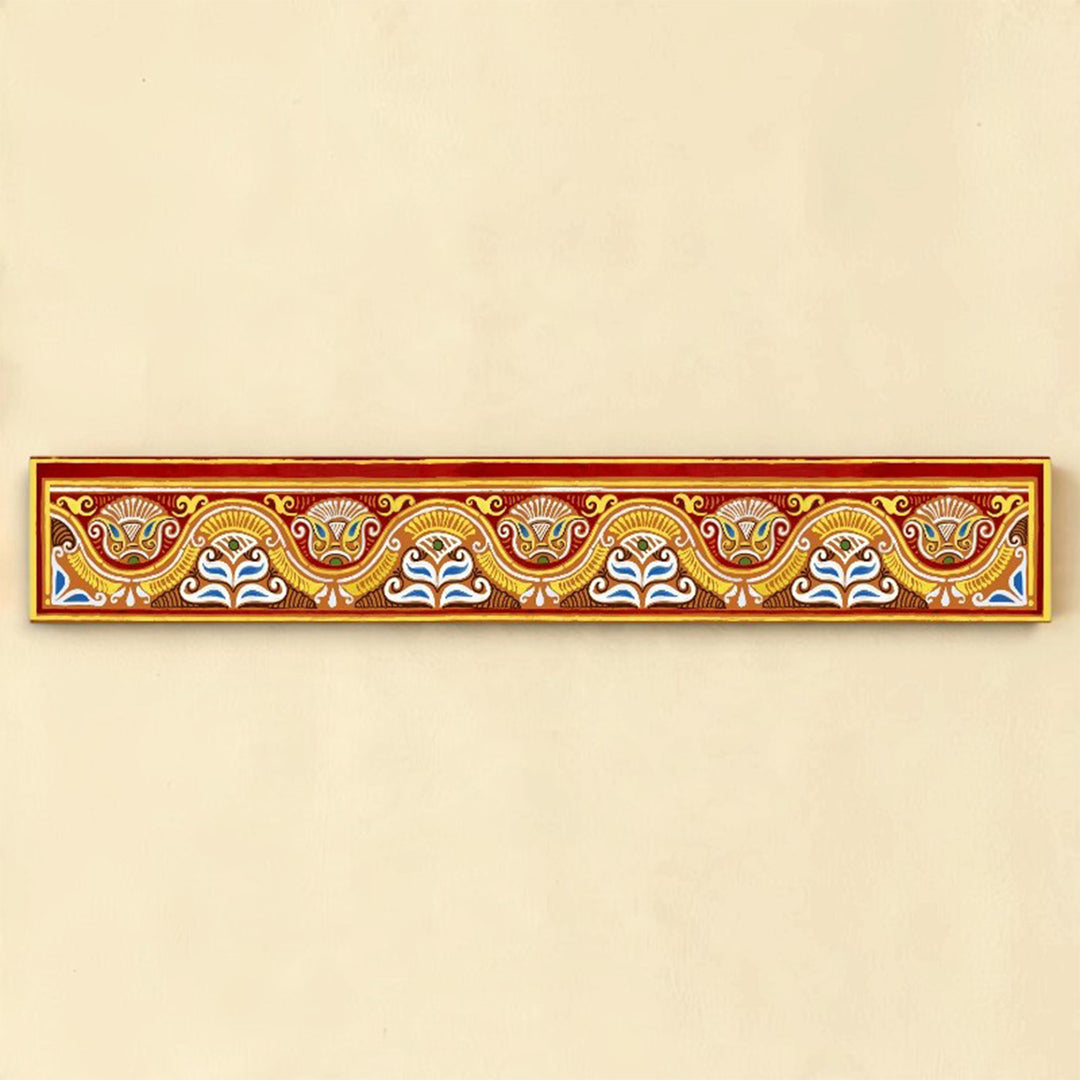 40 Inch | Reusable Handmade Chaitri Strip Fabric Rangoli Mat for Festive Entrance Decor