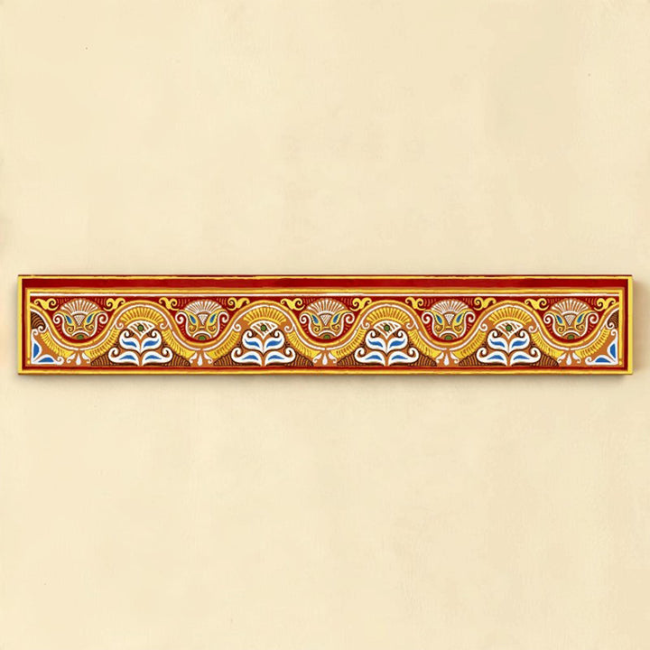 40 Inch | Reusable Handmade Chaitri Strip Fabric Rangoli Mat for Festive Entrance Decor