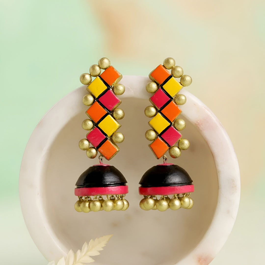 Handmade Mosaic Terracotta Earrings