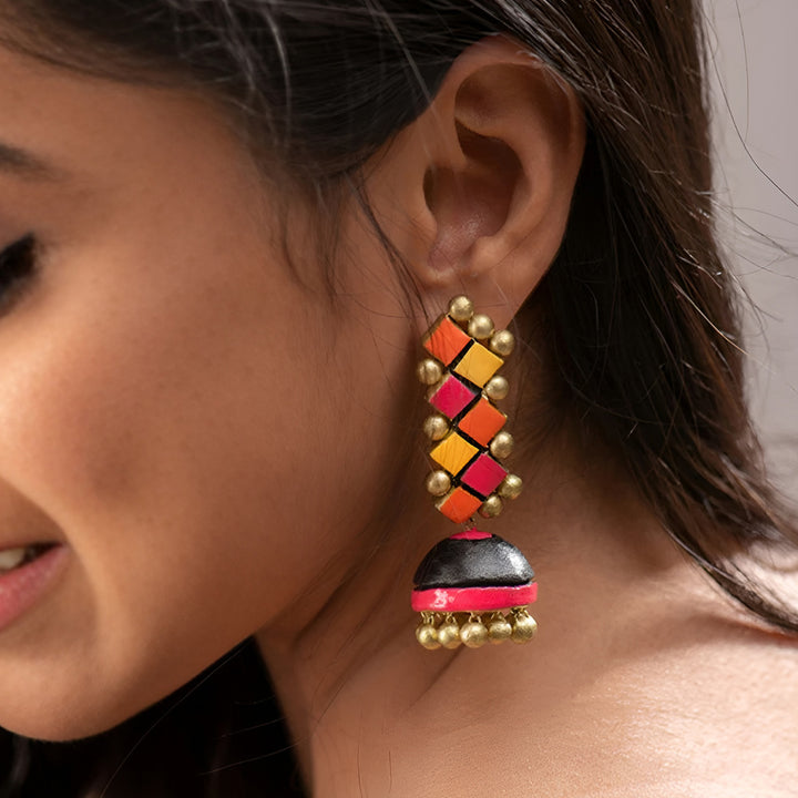 Handmade Mosaic Terracotta Earrings