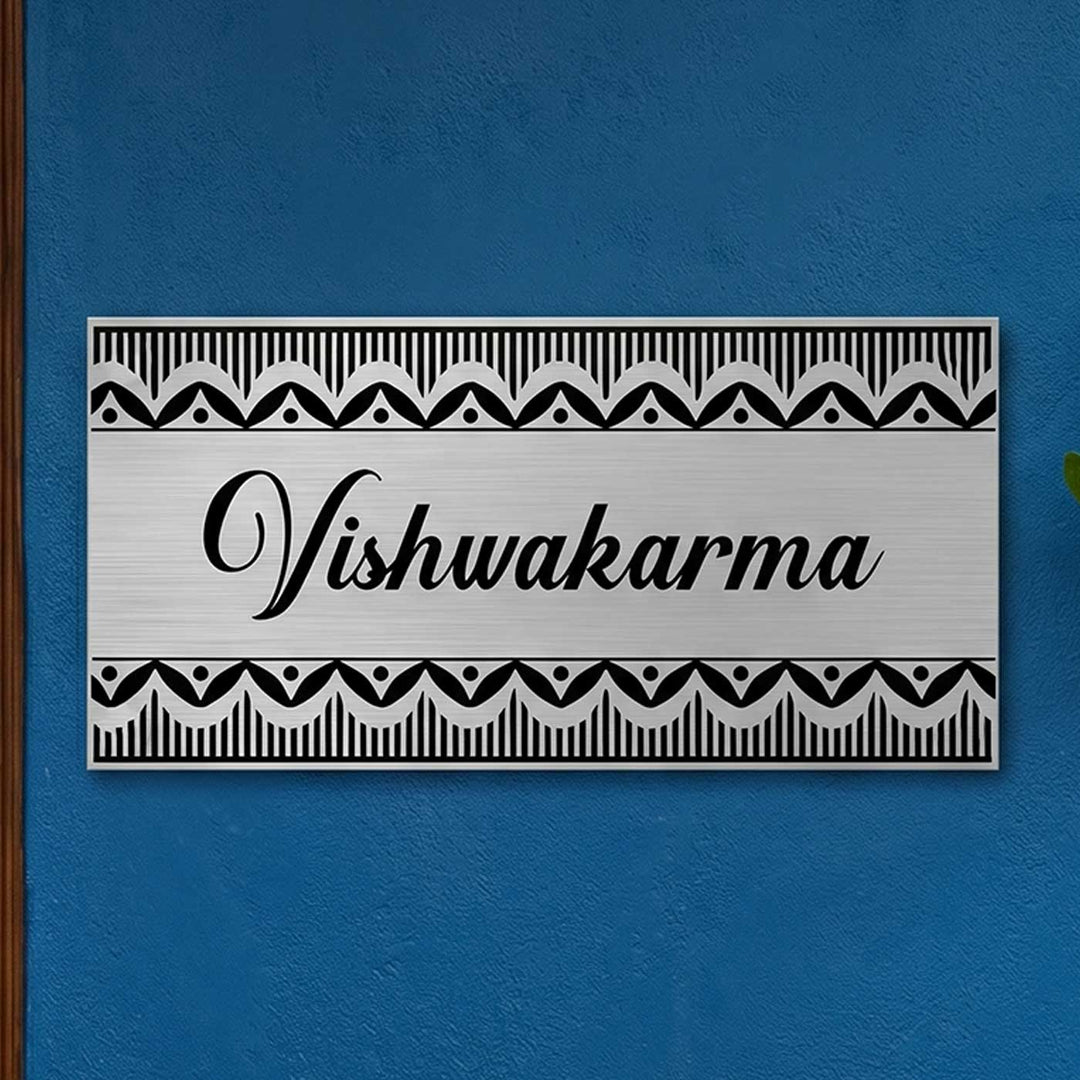 Personalized Line Art Stainless Steel Name Plate