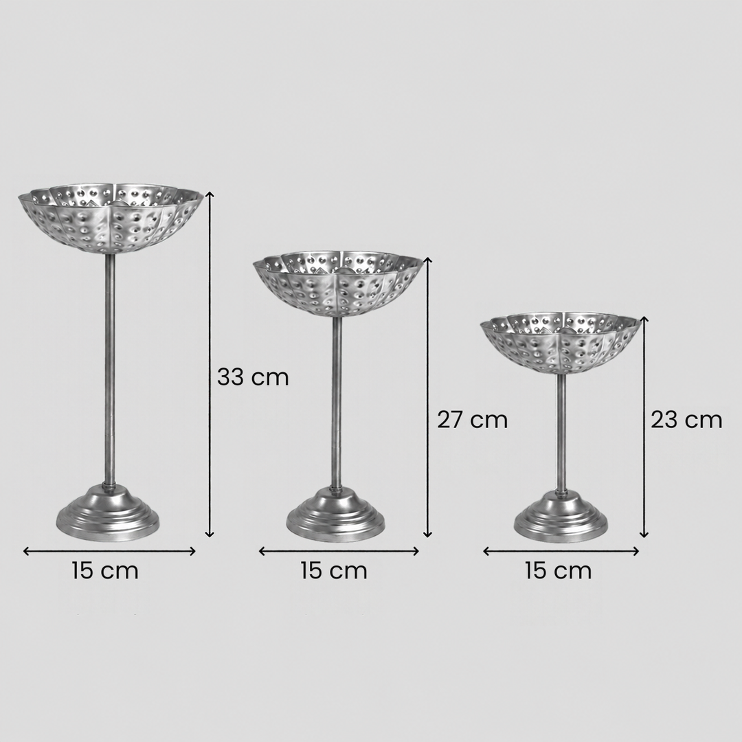 Handmade Layered Lotus Urli | Set of 3
