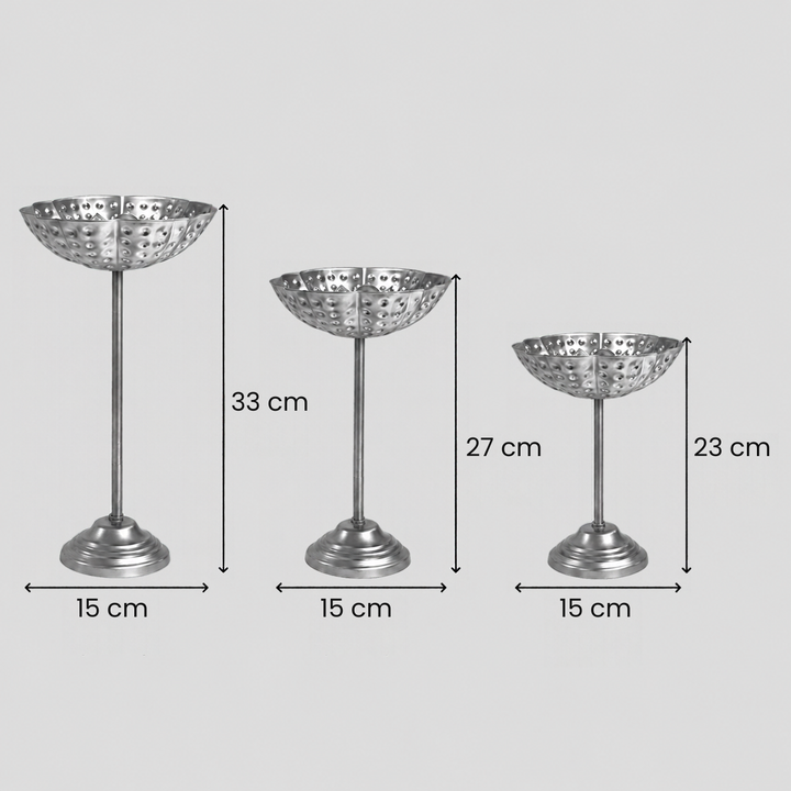 Handmade Layered Lotus Urli | Set of 3