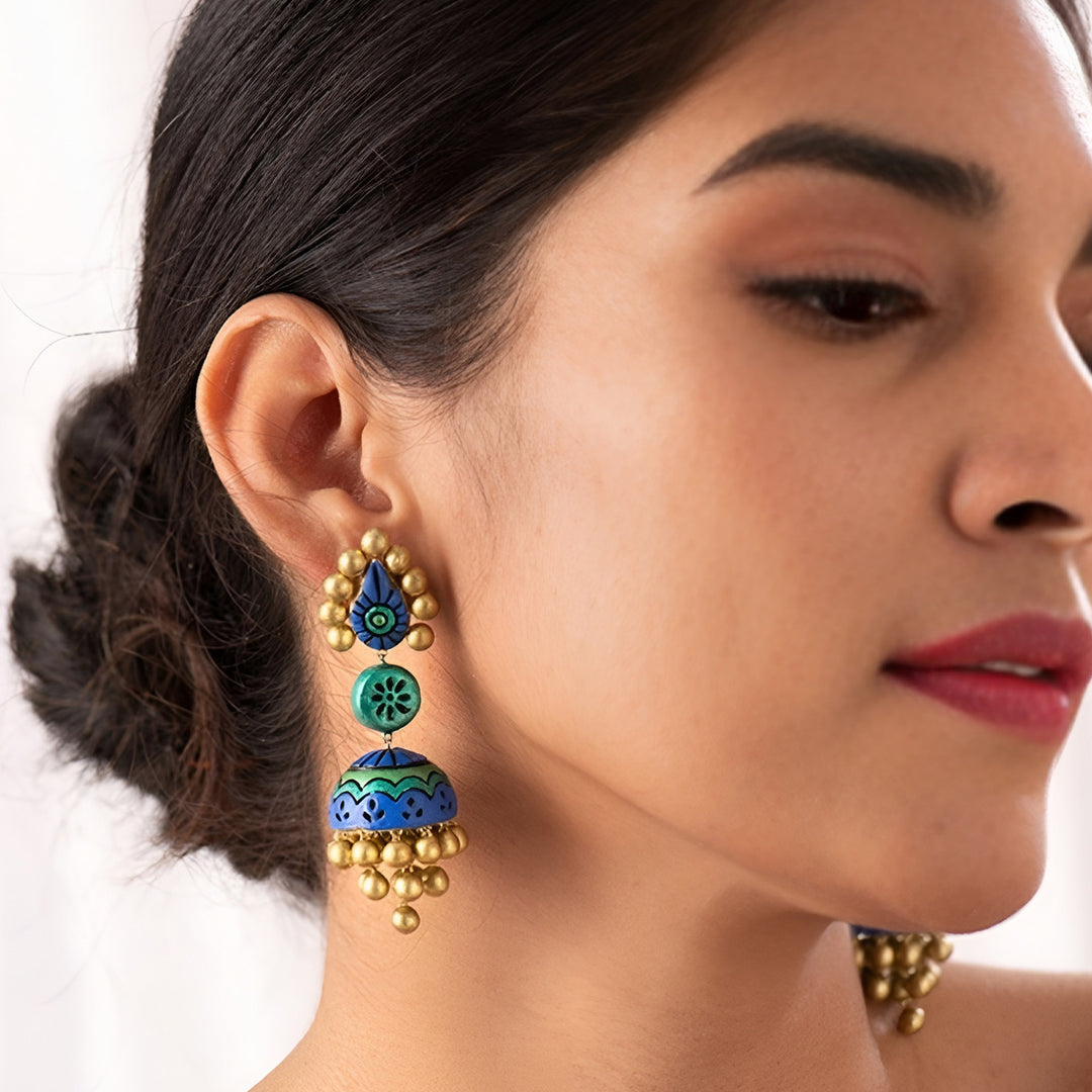 Handmade Jhilmil Terracotta Earrings