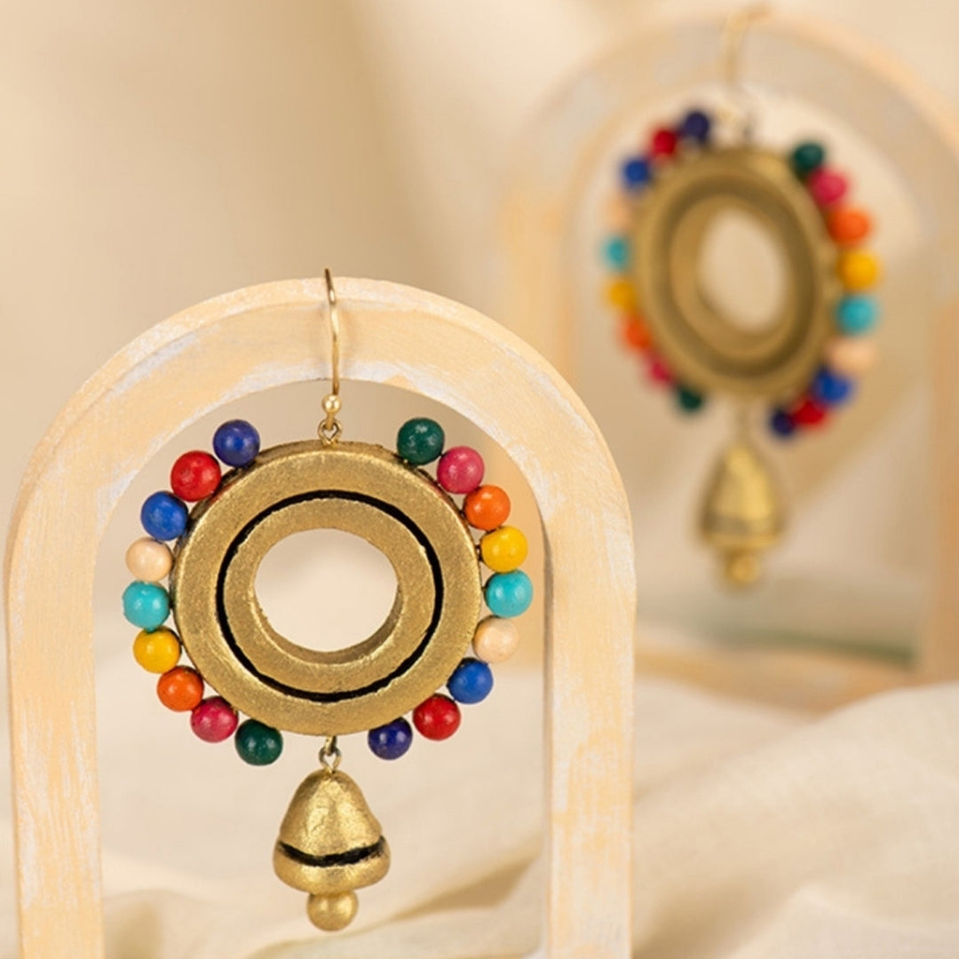 Handmade Boho Halo Terracotta Earrings