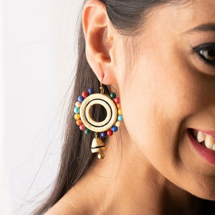Handmade Boho Halo Terracotta Earrings