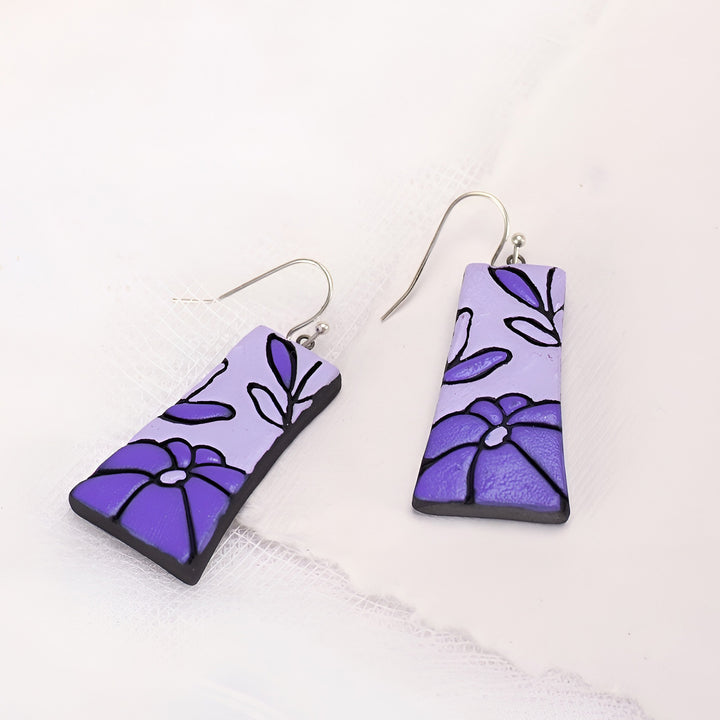 Handmade Pastel Petal Terracotta Earrings