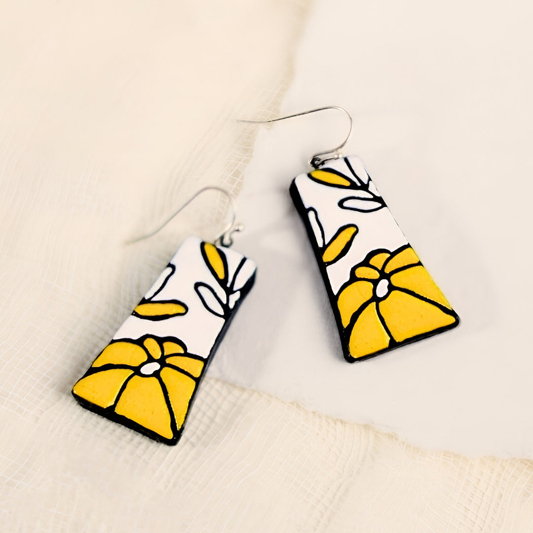 Handmade Pastel Petal Terracotta Earrings