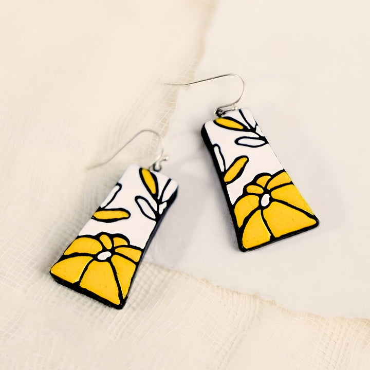 Handmade Pastel Petal Terracotta Earrings