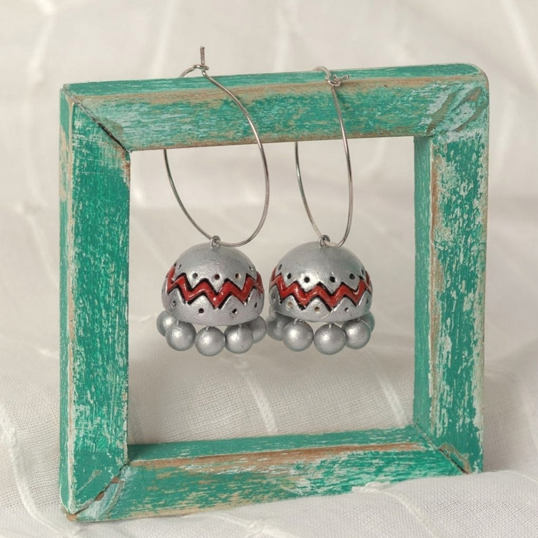 Handmade Silver Fusion Terracotta Earrings