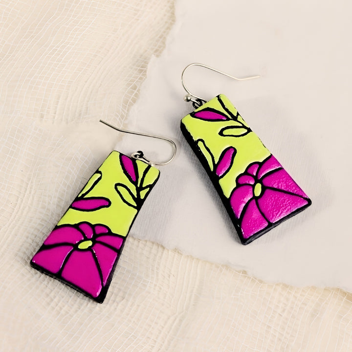 Handmade Pastel Petal Terracotta Earrings