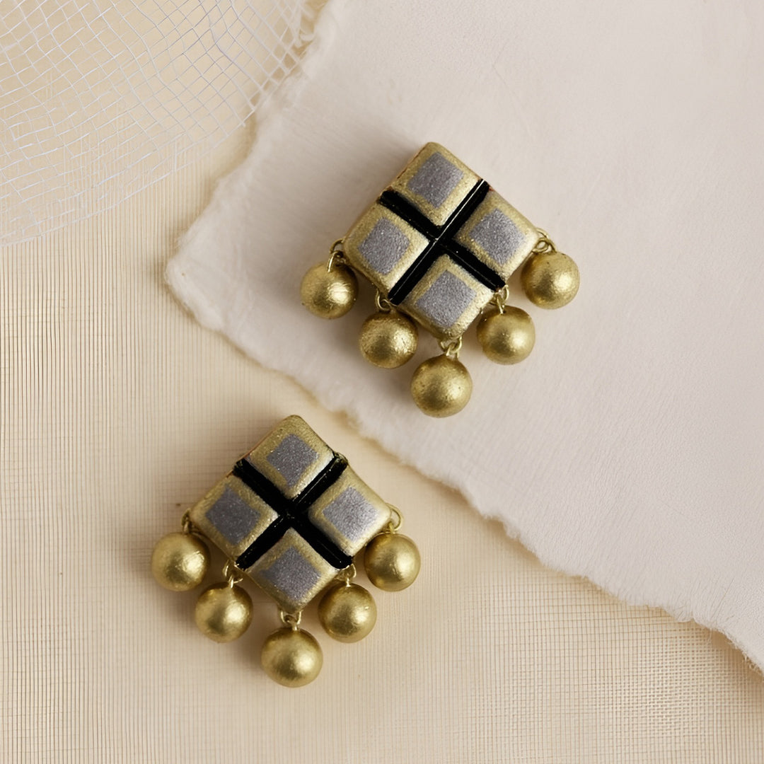 Handmade Mosaic Charm Terracotta Earrings