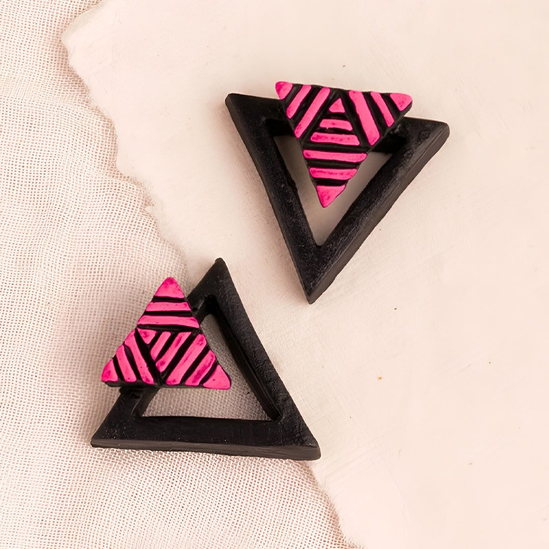 Handmade Neon Nods Terracotta Earrings