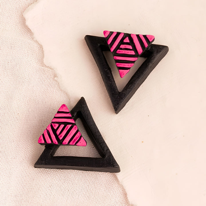 Handmade Neon Nods Terracotta Earrings
