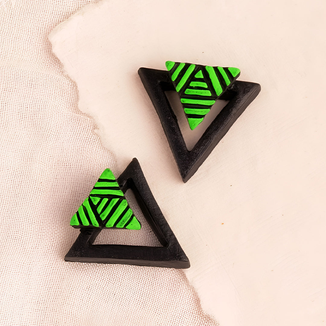 Handmade Neon Nods Terracotta Earrings