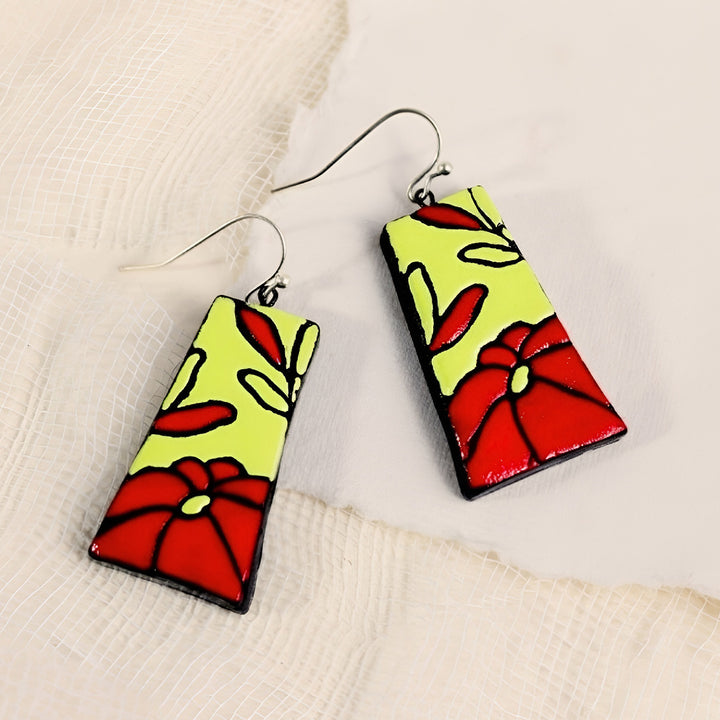 Handmade Pastel Petal Terracotta Earrings