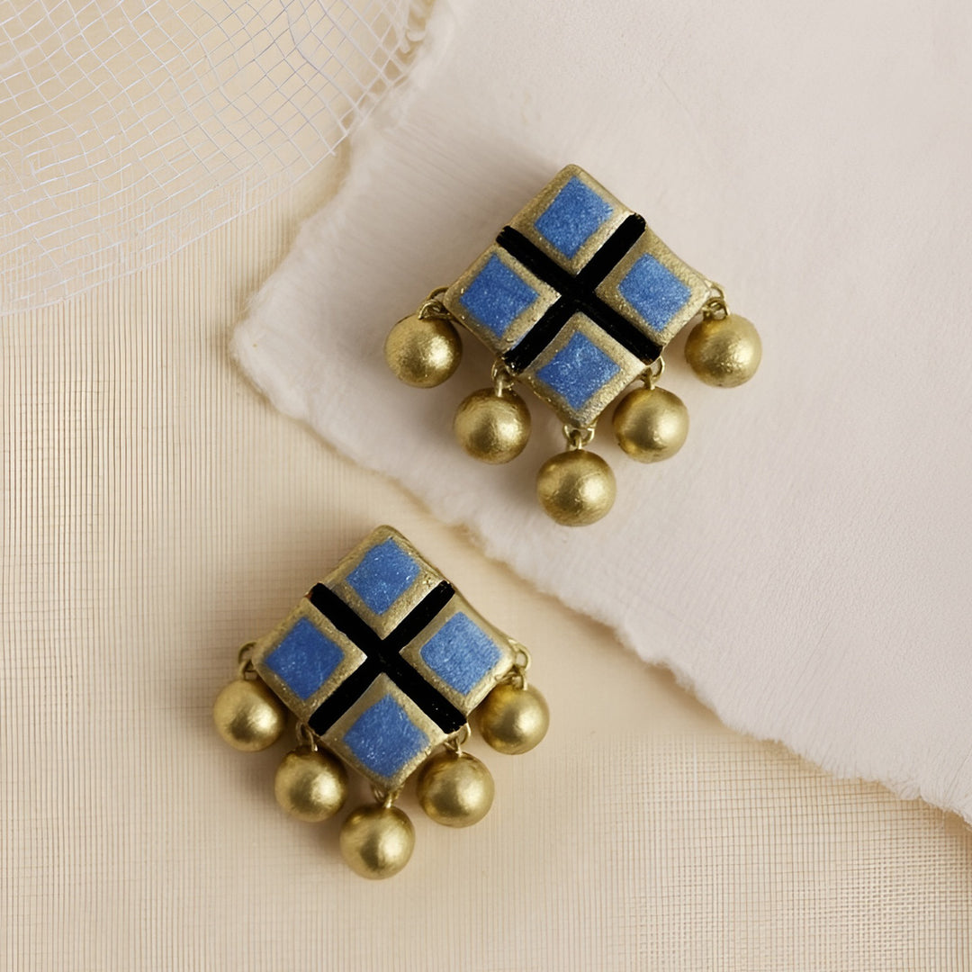 Handmade Mosaic Charm Terracotta Earrings